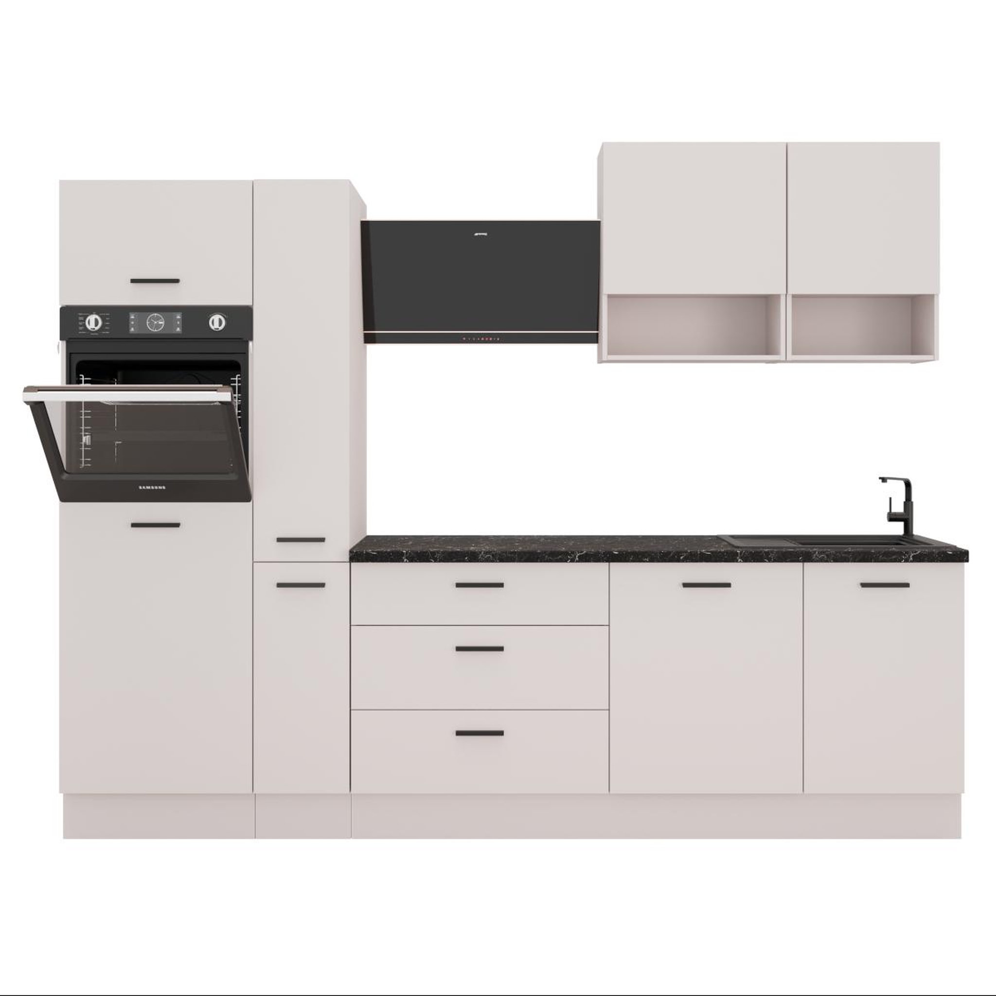 JLC KREATION Cuisine complète moderne beige 280cm TAMA
