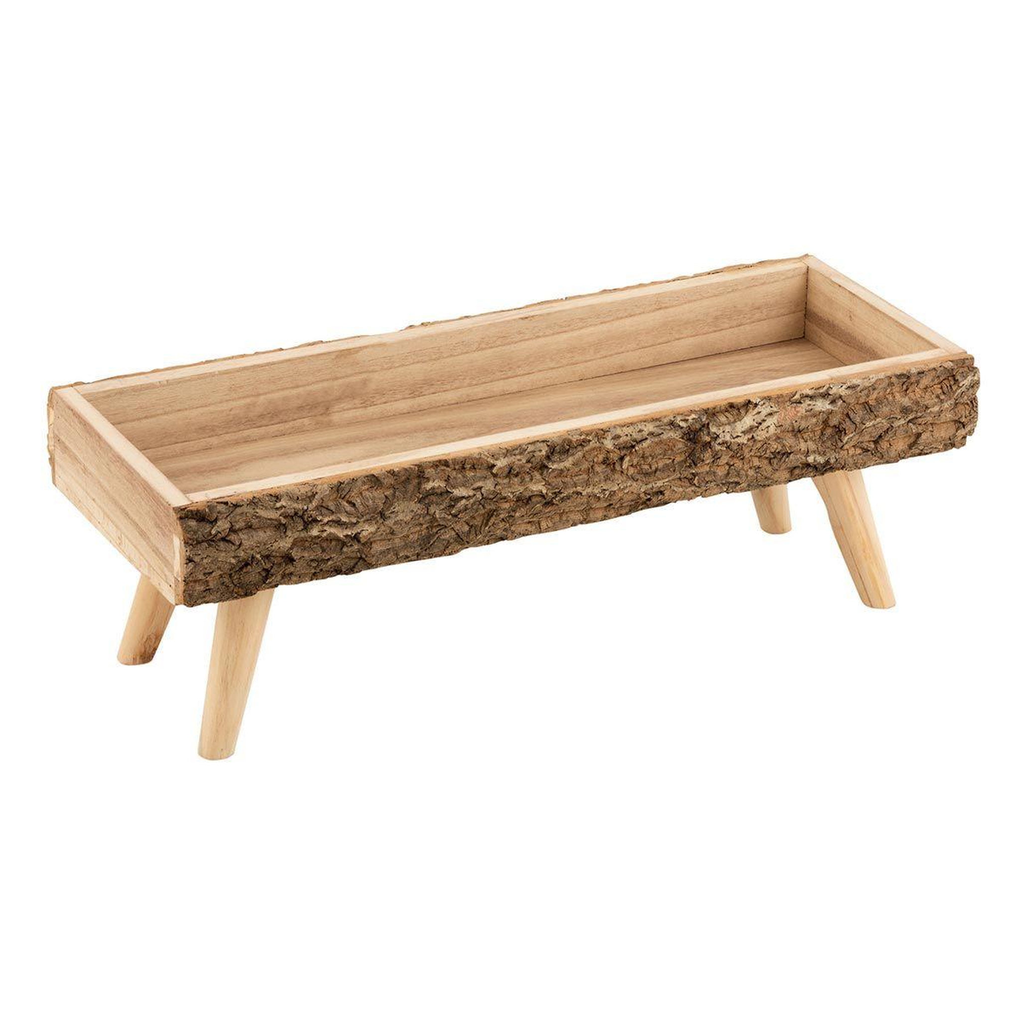 J-LINE Cache-pot sur pied  tronc en bois  54cm naturel