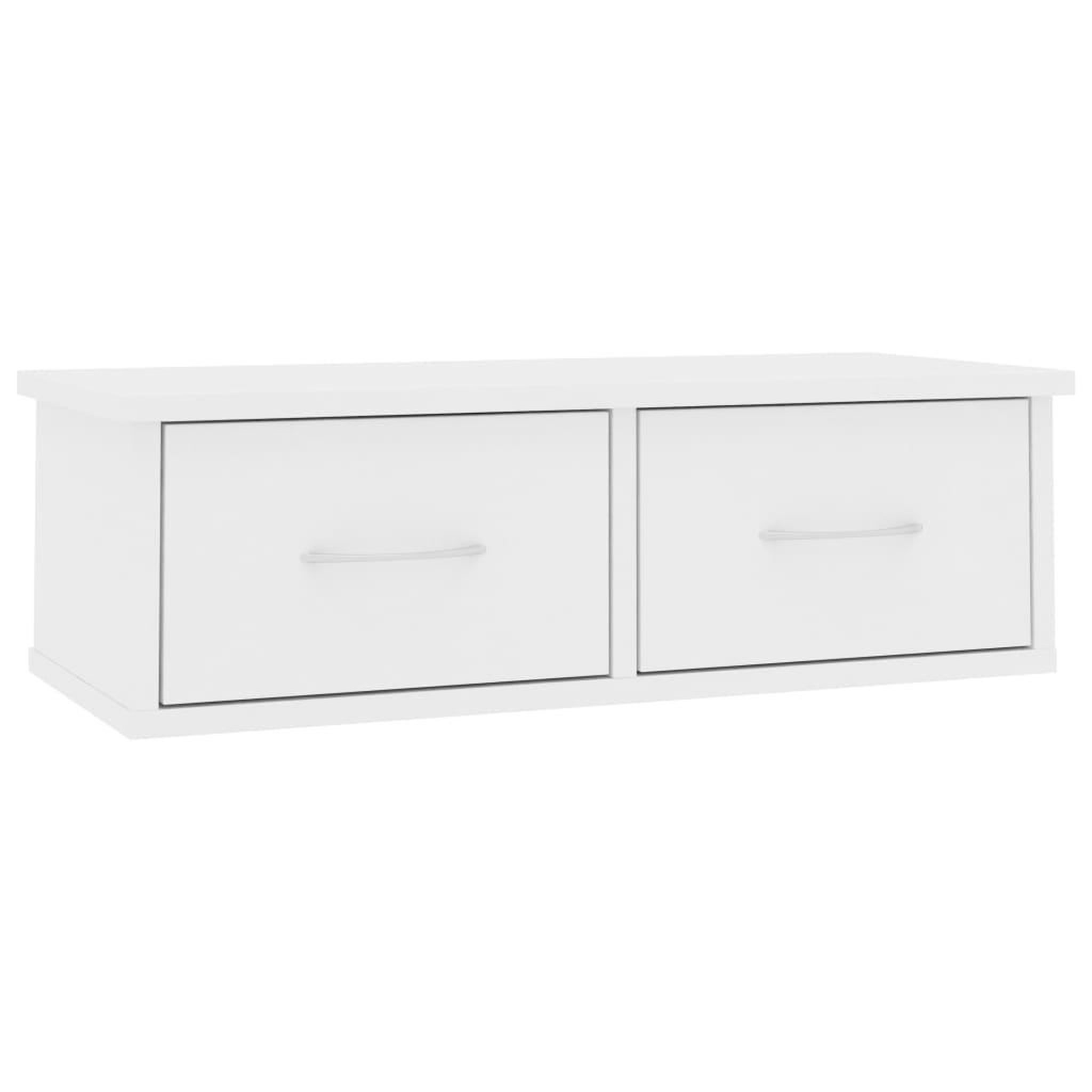 Voir la diapositive 2 : VIDAXL Etagere murale et tiroirs Blanc 60x26x18,5 cm Bois d'ingenierie
