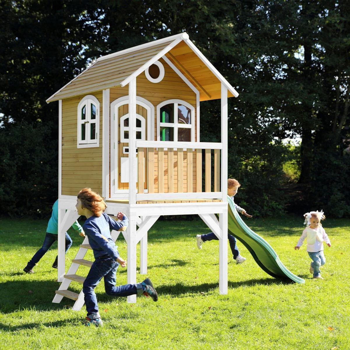 Sunny Maisonnette Laura marron/blanc toboggan vert