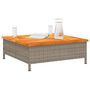 Voir la diapositive 4 : VIDAXL Table de jardin gris 70x70x25 cm resine tressee et bois acacia