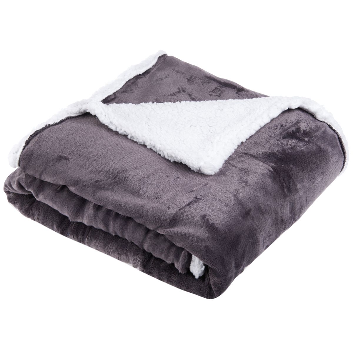 ACTUEL Plaid, couvre-lit, jeté de canapé bi-matière 