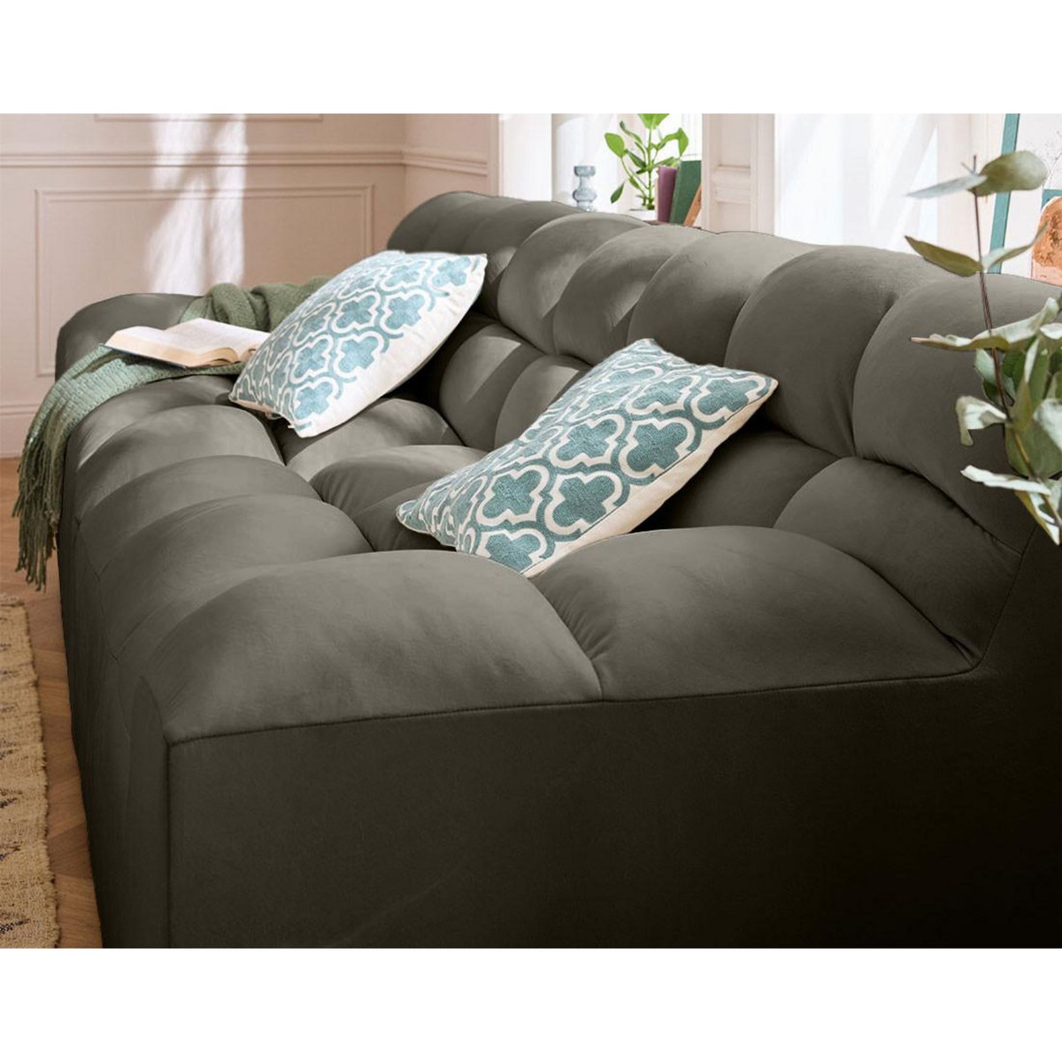 LISA DESIGN Napoli - canapé droit 4 places - en velours