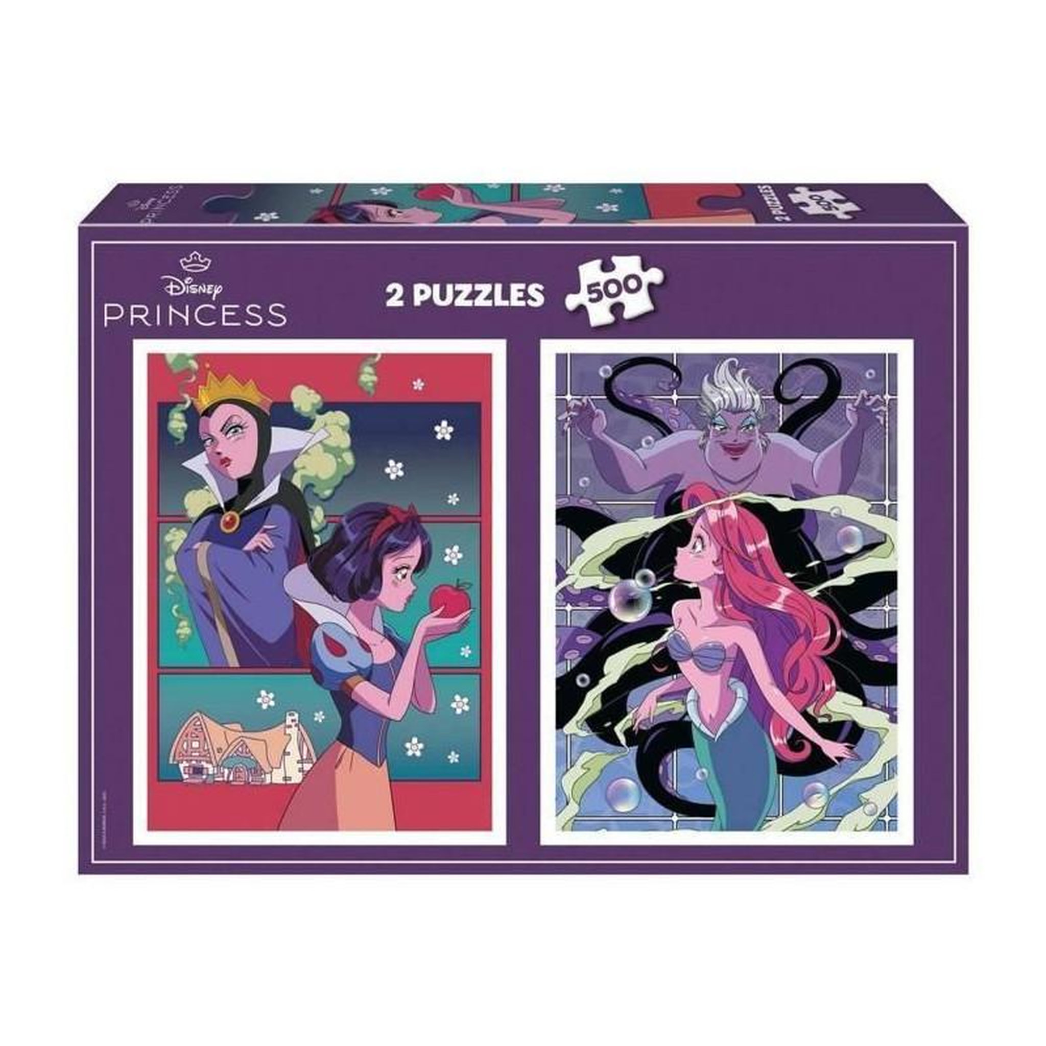 Voir la diapositive 3 : EDUCA Puzzle Disney 2 x 500 pièces – Princesses & Villains – Double puzzle – Univers magique – Dès 8 ans – Educa