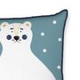 Voir la diapositive 2 : FUTURE HOME Coussin enfant imprimé en coton 40x40cm OURS