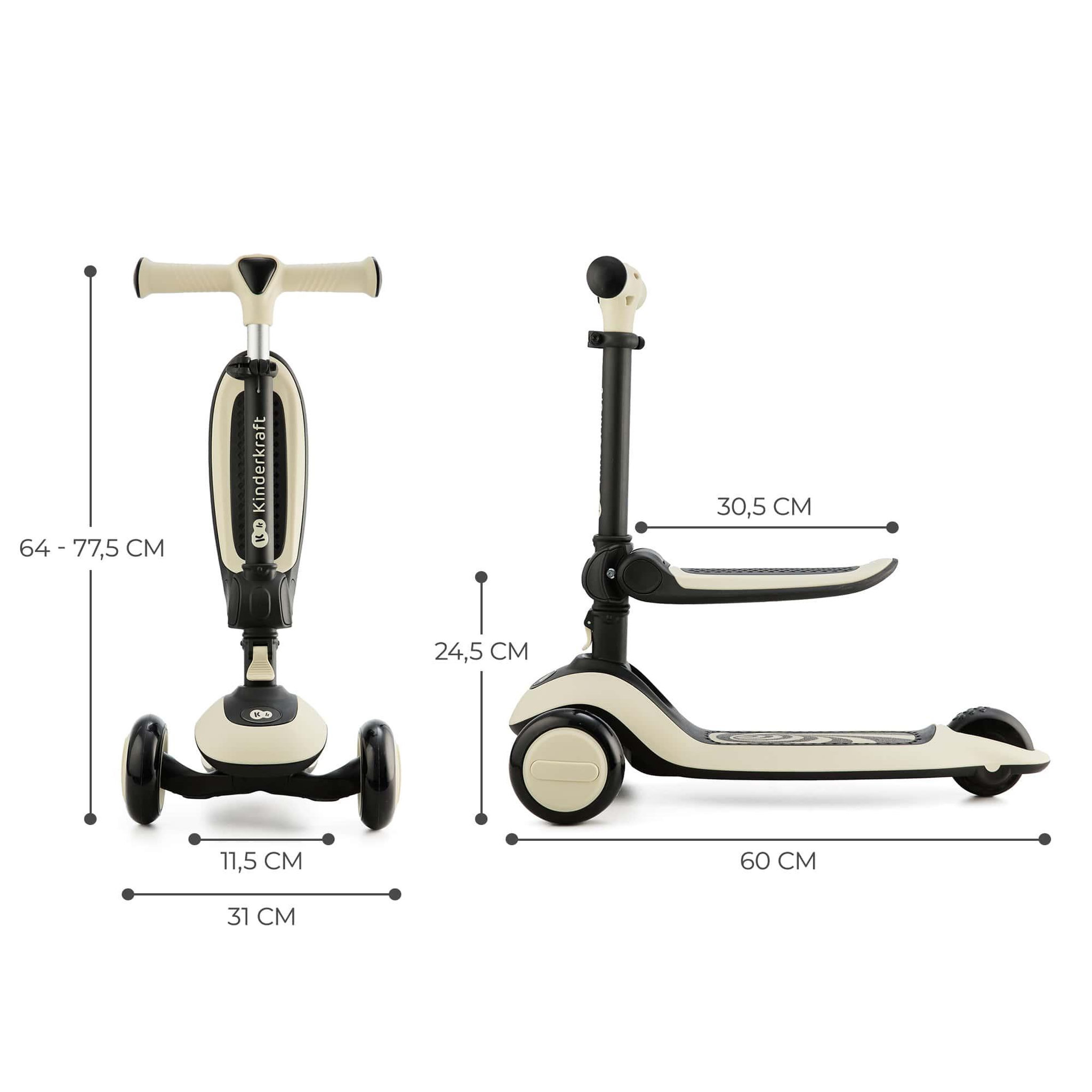 Voir la diapositive 6 : KINDERKRAFT Trottinette enfant pliante avec siege et roues lumineuses