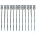 VIDAXL Piquets au sol 12 pcs Argente 7x7x90 cm Acier galvanise