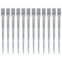 Voir la diapositive 1 : VIDAXL Piquets au sol 12 pcs Argente 7x7x90 cm Acier galvanise
