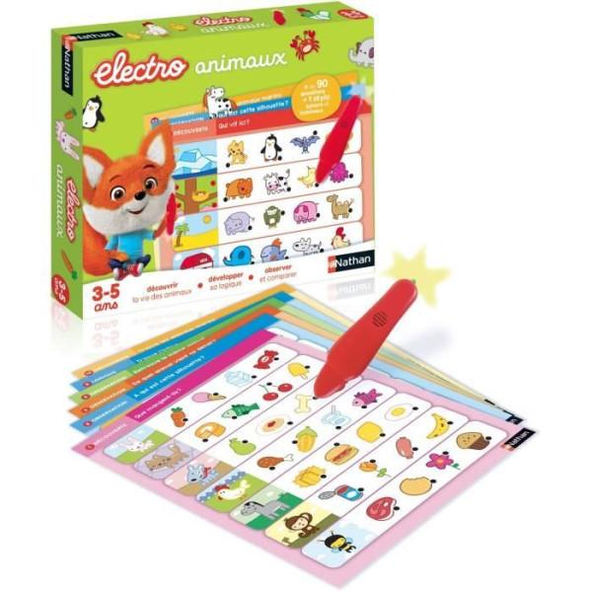 Nathan Jeu éducatif électronique - nathan - electro animaux - découverte des animaux - pour enfants de 3 ans et plus