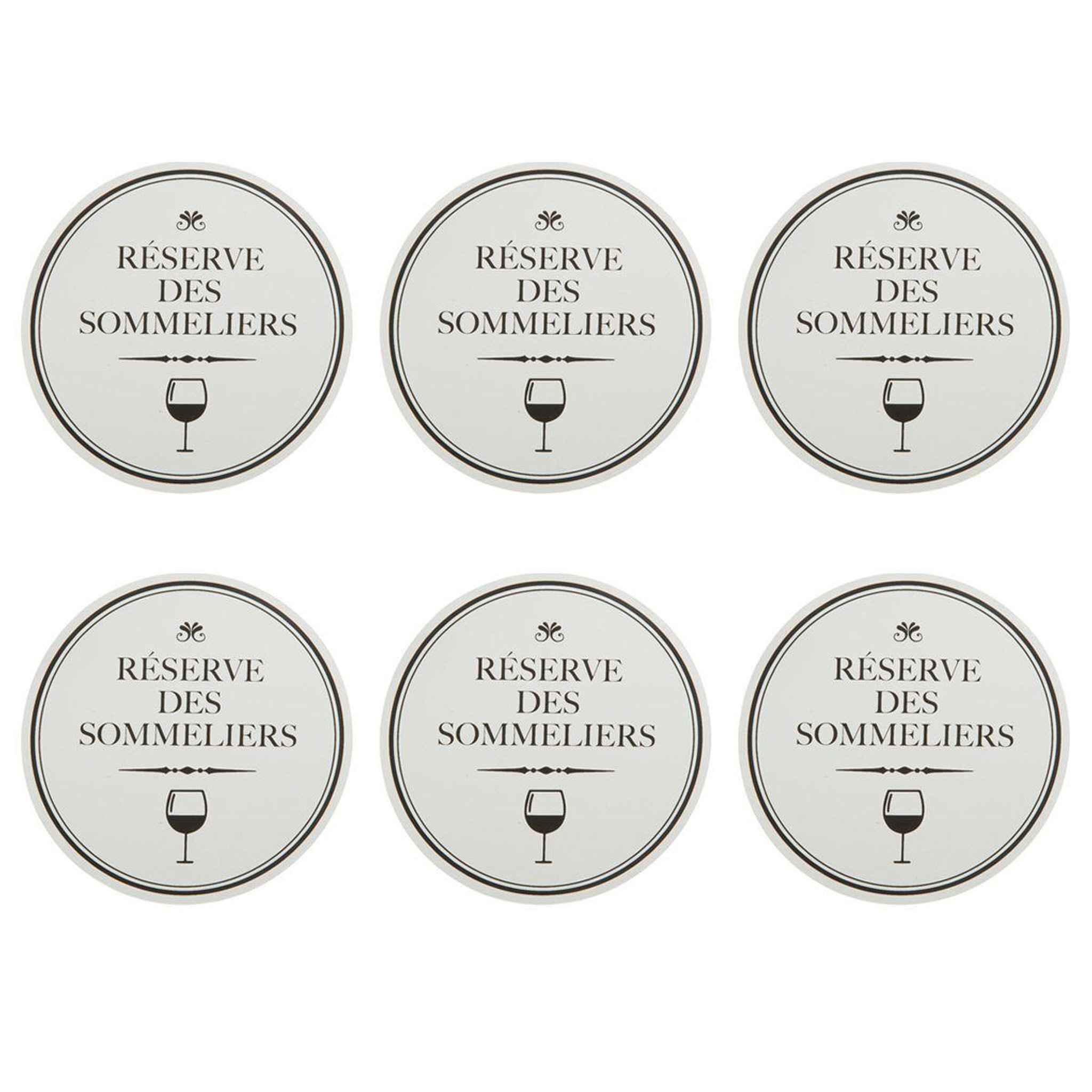SECRET DE GOURMET Lot de 6 feuilles de service à vin  delight  8cm argent