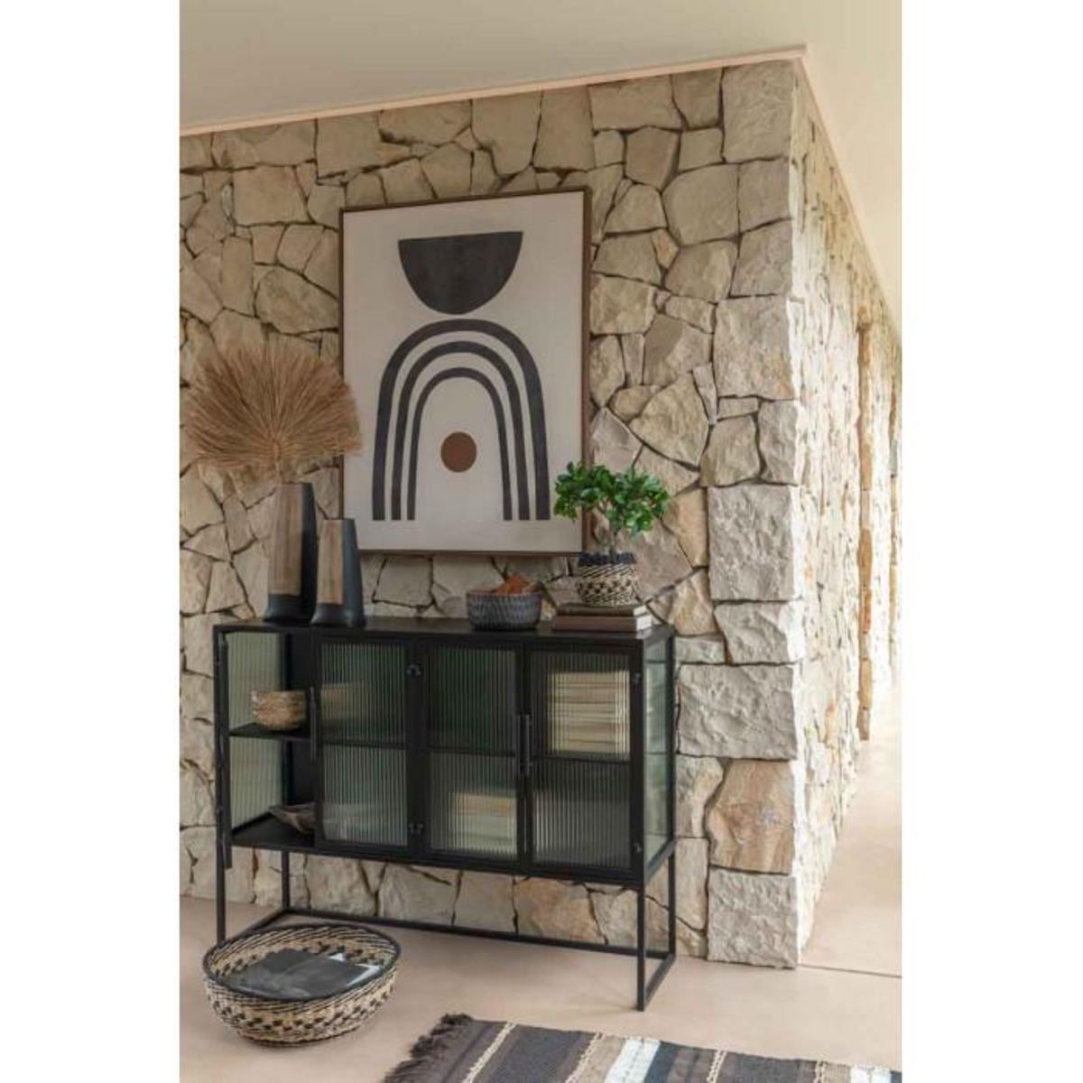 Paris Prix Vase Long Design en Céramique  Maria  40cm Noir