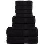 Voir la diapositive 1 : VIDAXL Ensemble de serviettes de qualité supérieure SOLUND 8 pcs noir