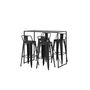 Voir la diapositive 5 : Paris Prix Ensemble Table de Bar & 4 Tabourets  Brea & Tempe  120cm Noir