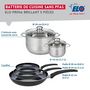 Voir la diapositive 2 : ELO Ensemble de 3 Poêles de cuisson 20, 24 et 32 cm et 2 faitouts 14 et 24 cm Elo Prima Brillant