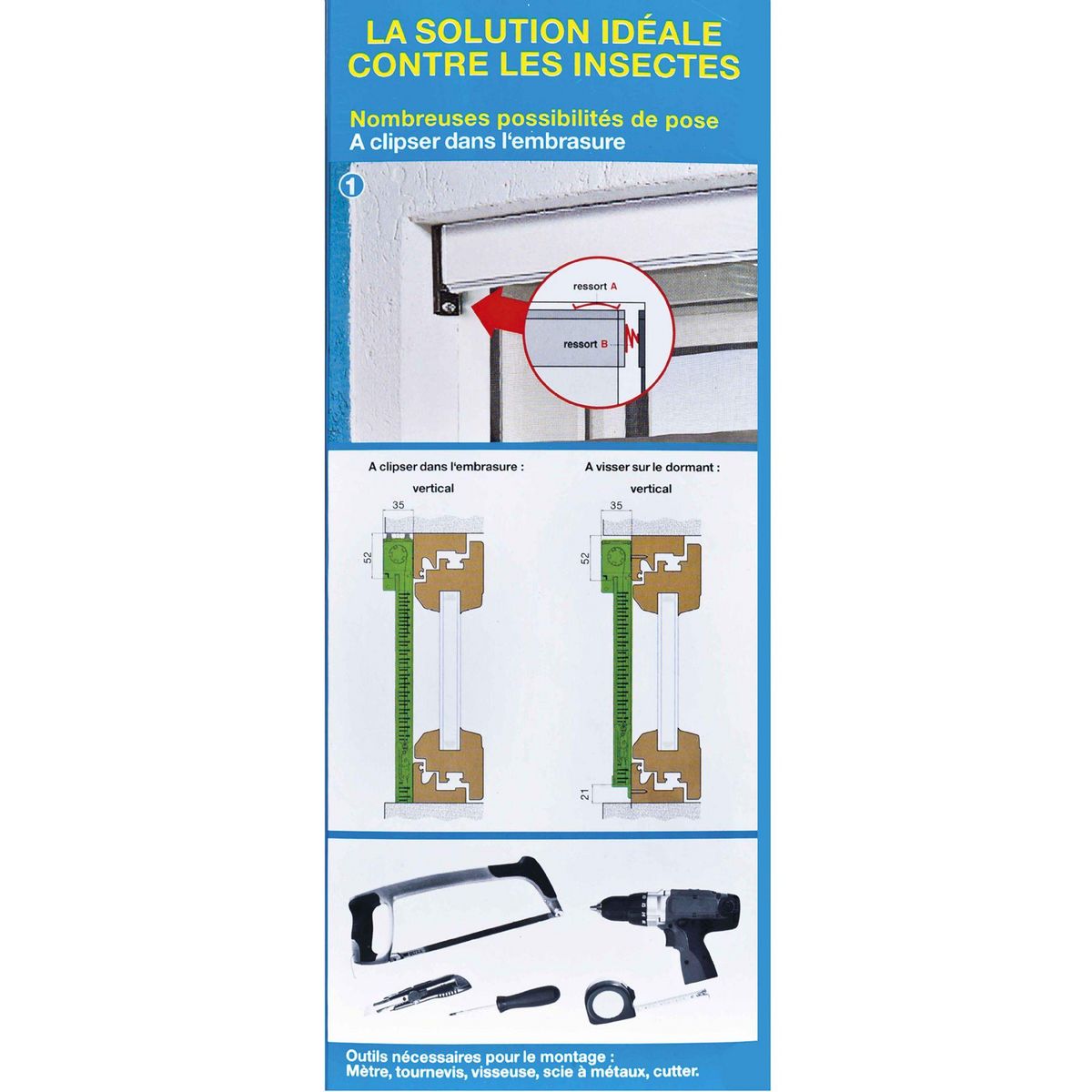 RHINO INSECT SCREEN Moustiquaire 160 x 160 cm anthracite Rhino