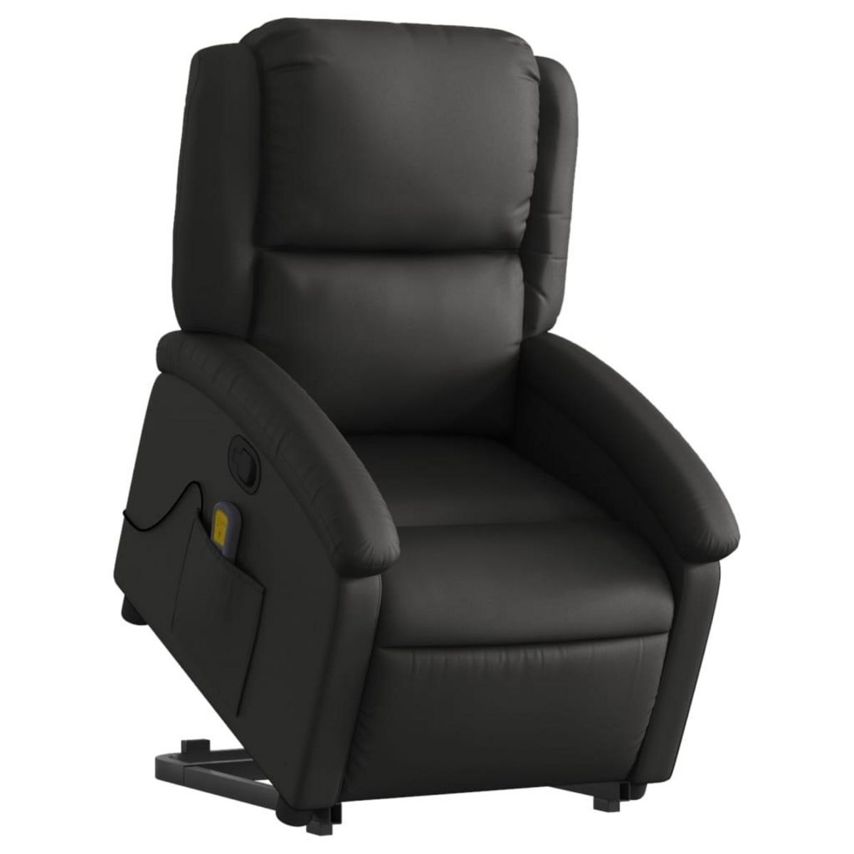 VIDAXL Fauteuil inclinable de massage noir cuir veritable