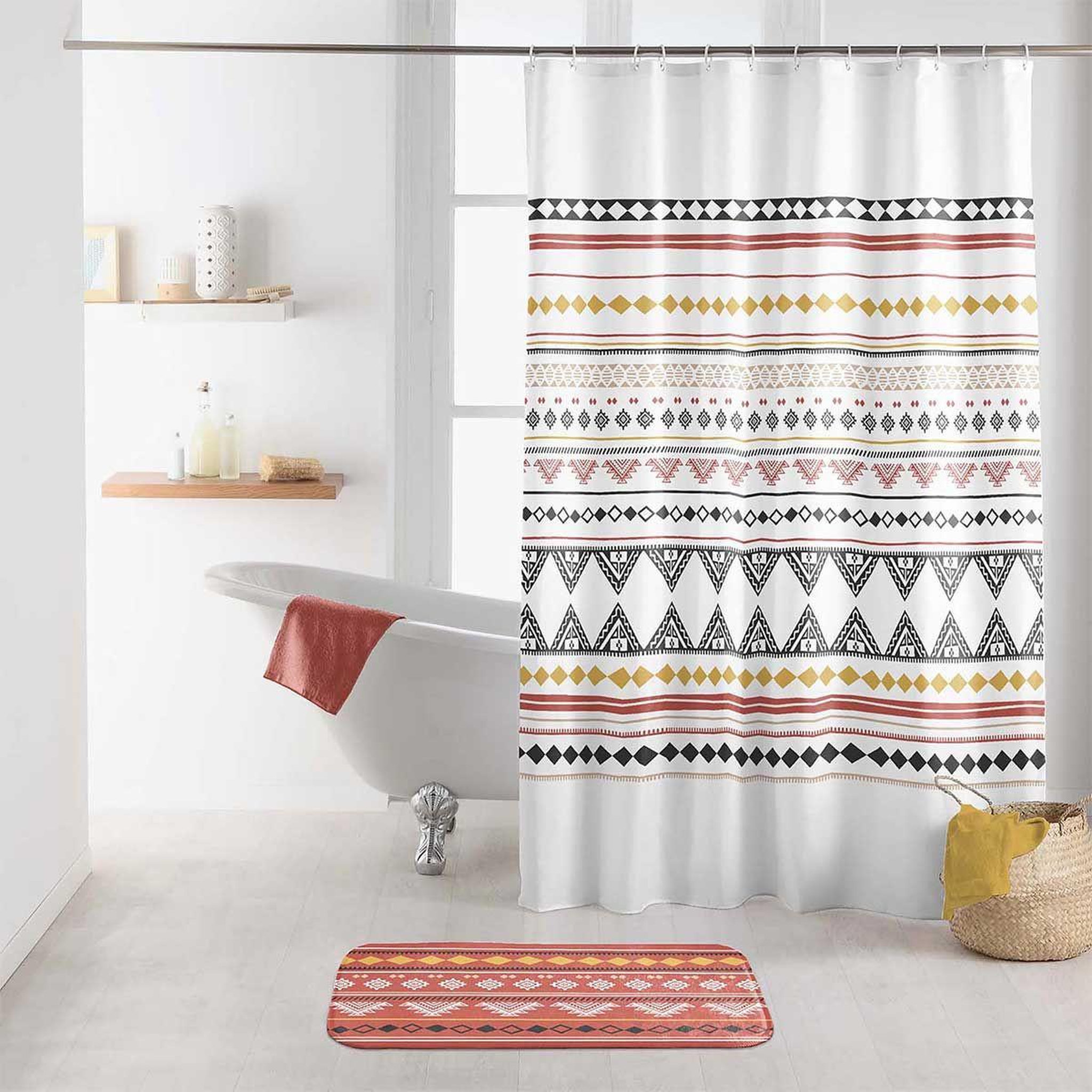 Douceur d'Intérieur Rideau de douche  esteban  180x200cm blanc
