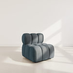 LISA DESIGN Ruby - module d'assise en velours texturé. Coloris disponibles : Gris, Noir, Bleu, Beige, Orange