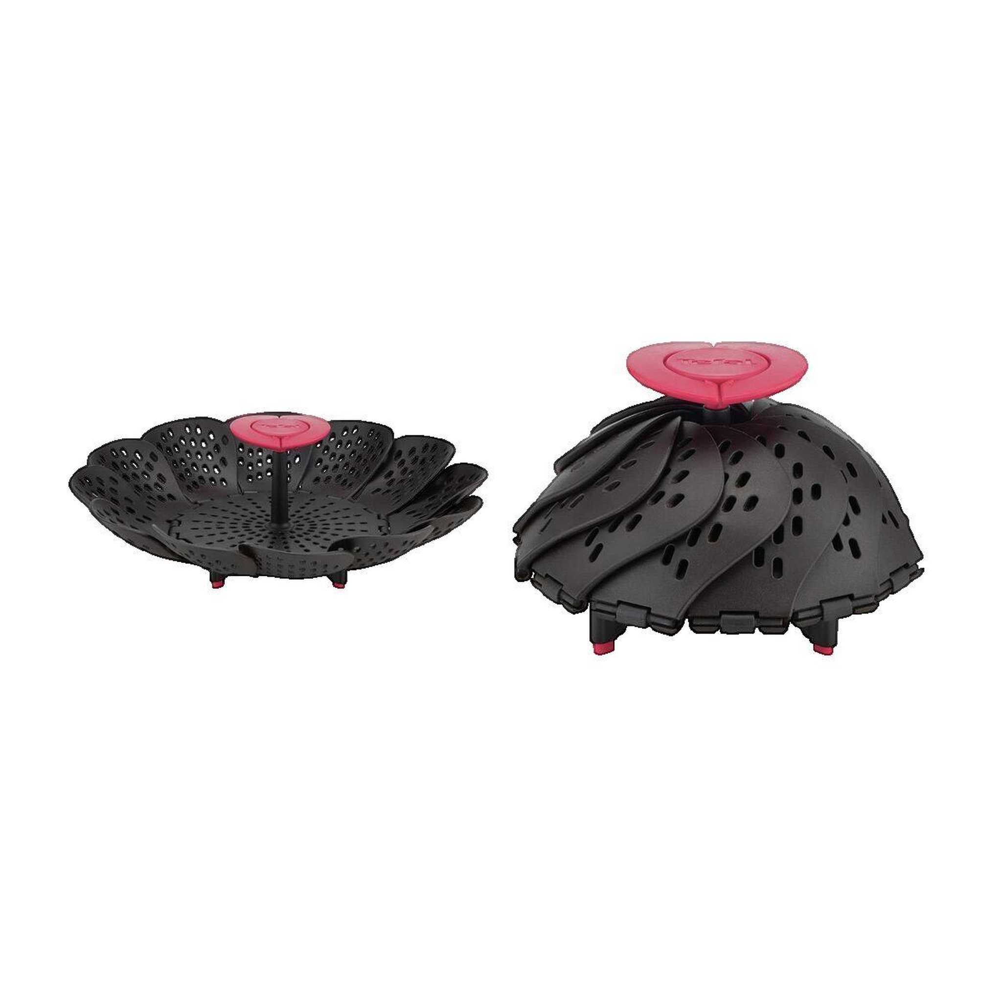 Voir la diapositive 2 : TEFAL Cesta Vaporera Tefal Pliable Noir & Rouge