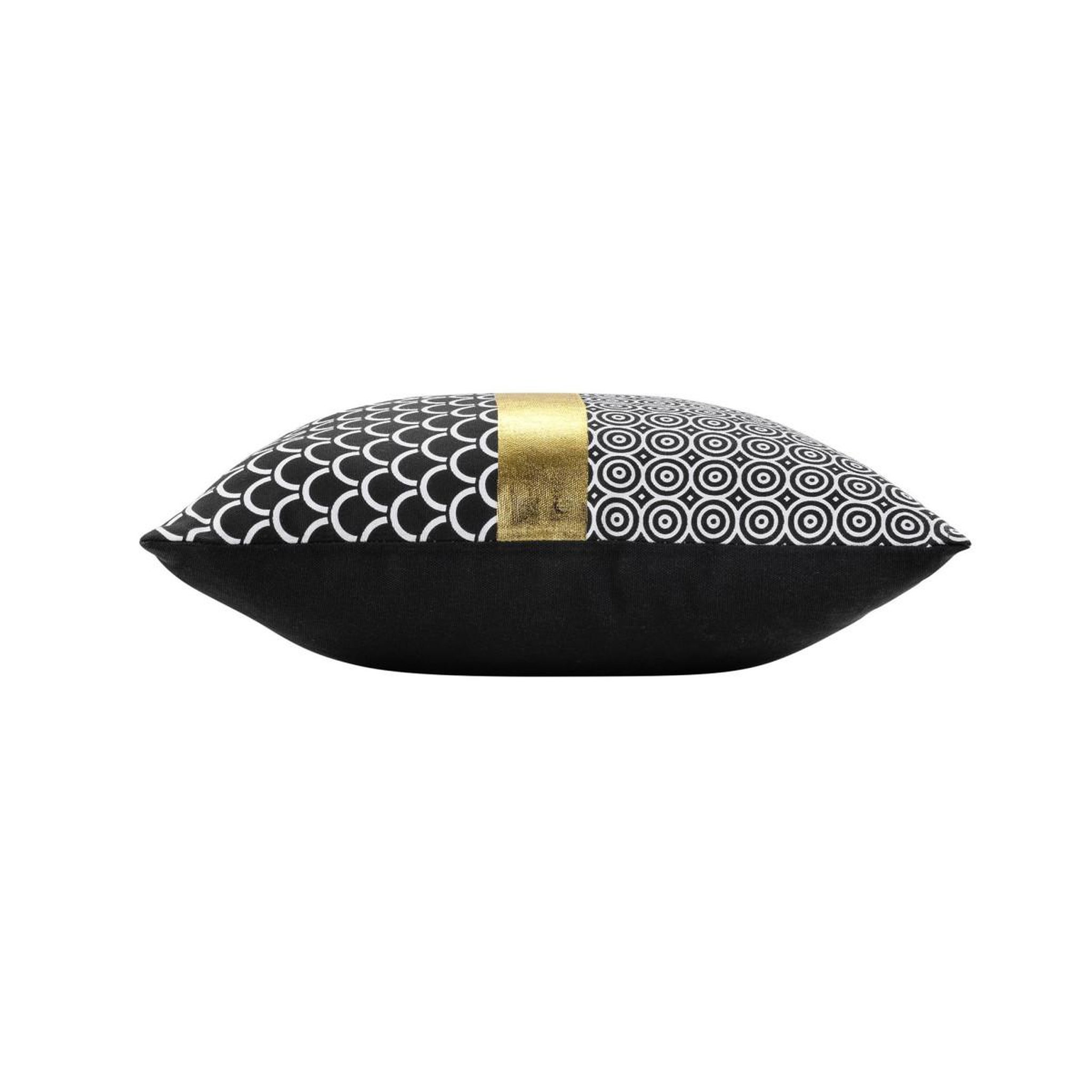 Voir la diapositive 2 : Douceur d'Intérieur Housse de coussin déco  blackor  40x40cm or
