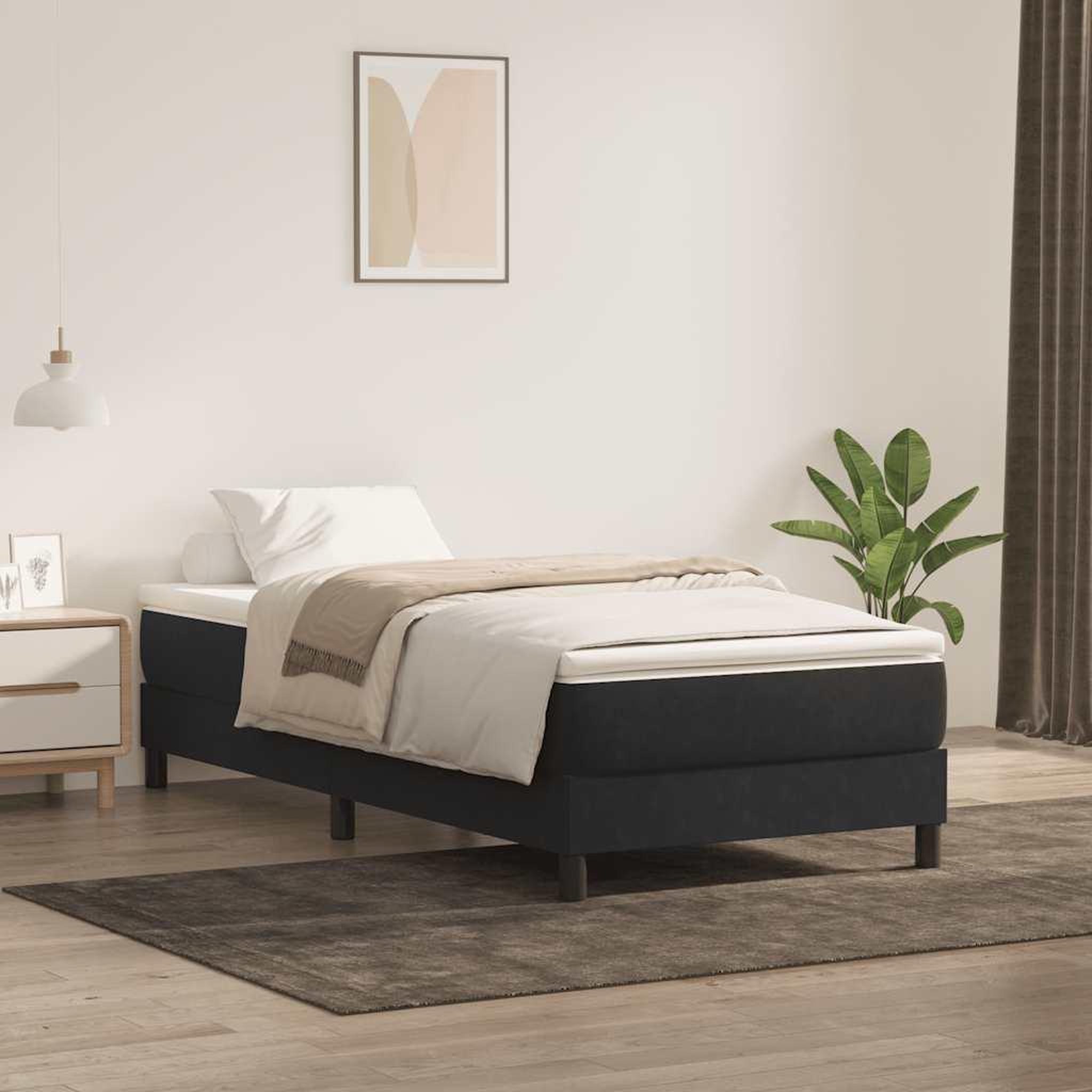 Voir la diapositive 4 : VIDAXL Sommier a lattes de lit sans matelas noir 80x210 cm velours