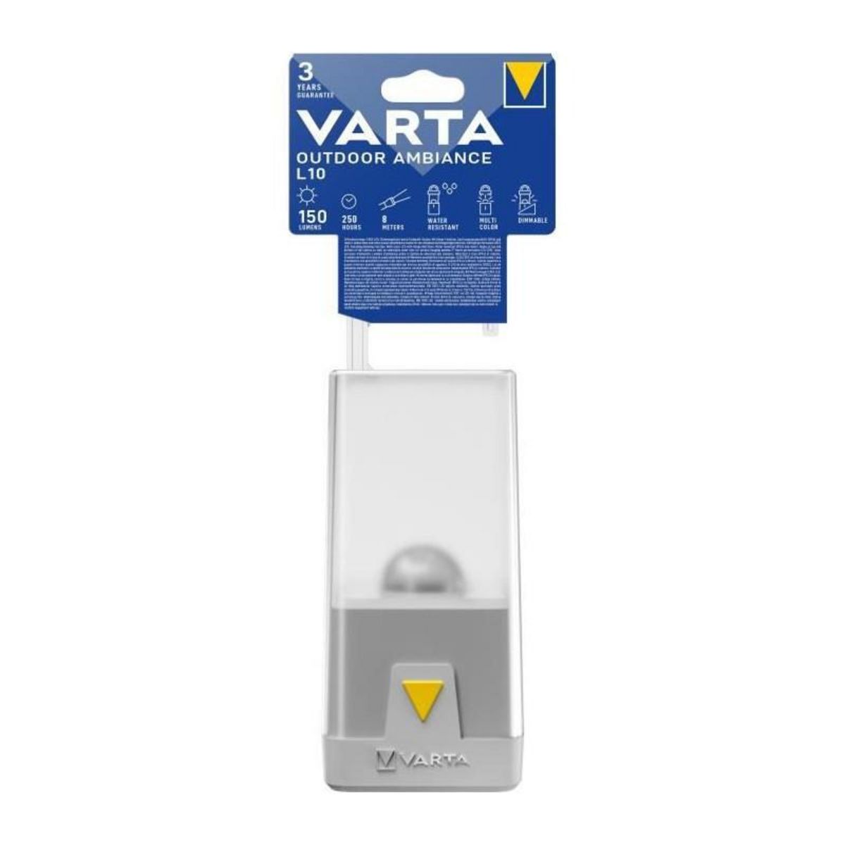 Varta Lanterne-VARTA-Outdoor Ambiance Lantern L10-150lm-6couleurs de lumiere-Dimmable-IP54-LED hautes performances-Convivial