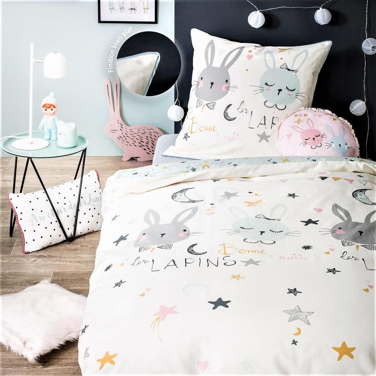 FUTURE HOME Coussin enfant imprimé en coton 35x35cm LAPIN