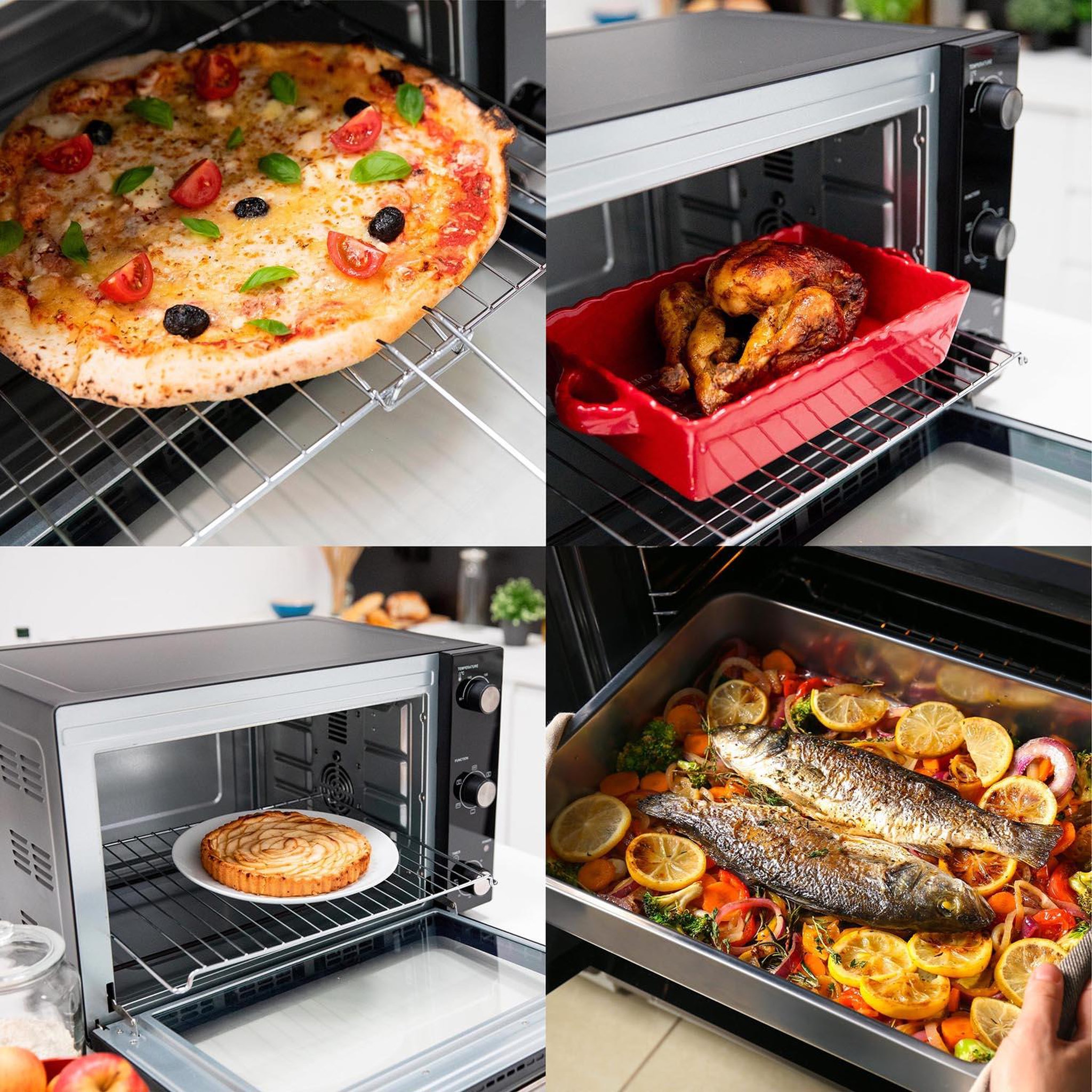 Voir la diapositive 2 : Kitchen move Four multifonction chaleur tournante 58l 2000w noir - bat-58rc