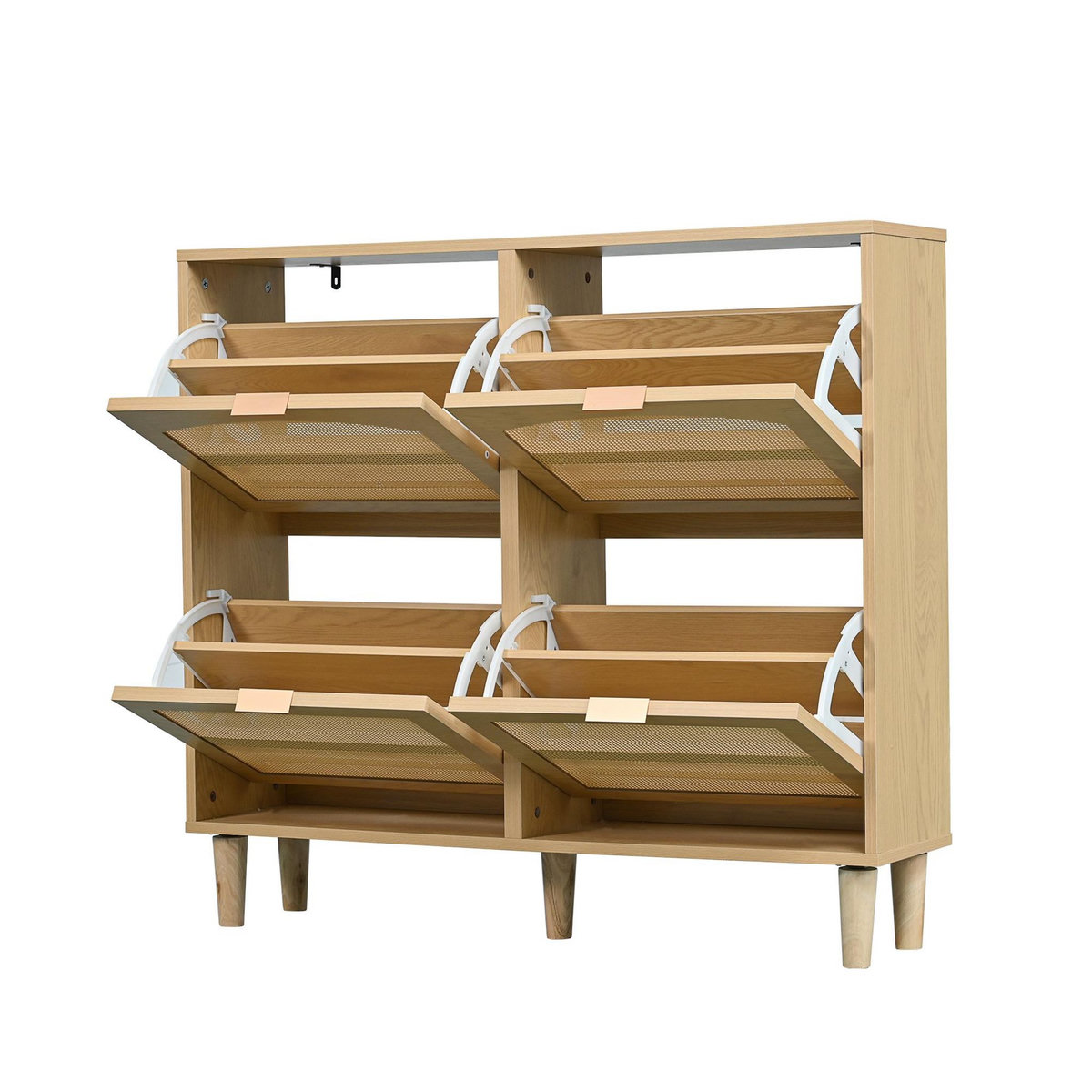 MERAX Meuble à chaussures 16 paires 4 étagères coloris naturel panneaux de particules