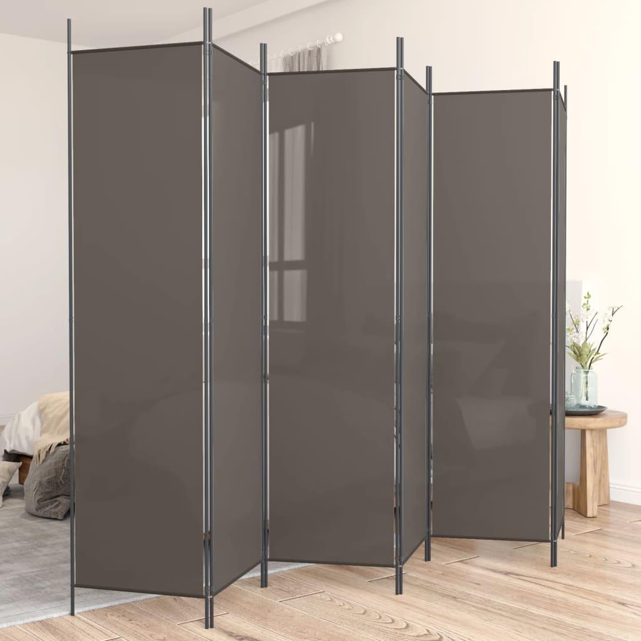 Voir la diapositive 1 : VIDAXL Cloison de separation 6 panneaux Anthracite 300x200 cm Tissu