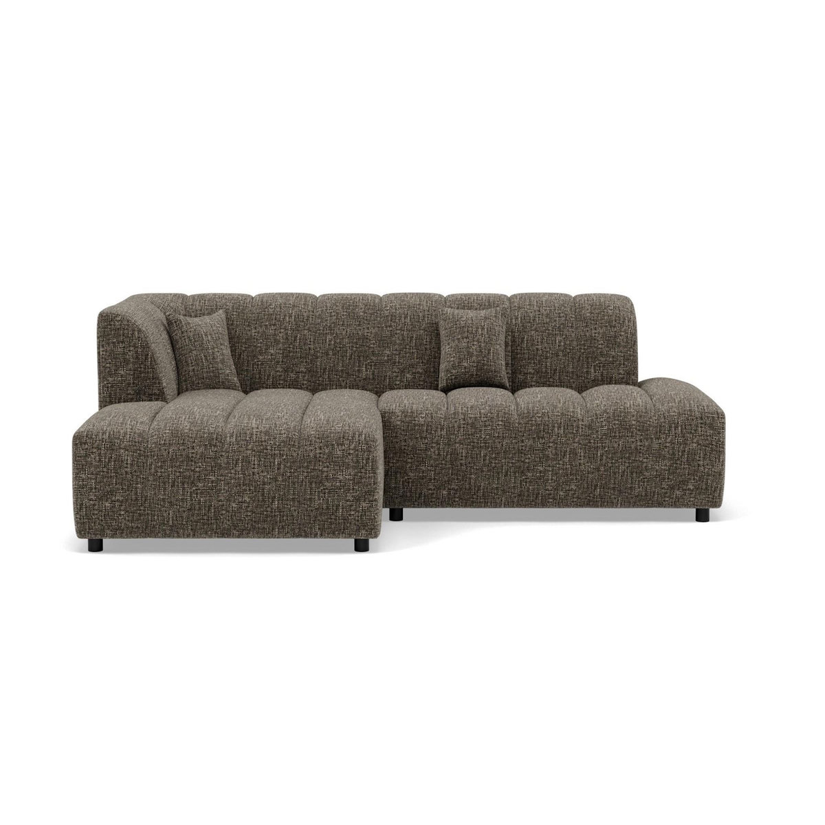 LISA DESIGN Curtis - canapé d'angle gauche 4 places sans accoudoir en tissu texturé