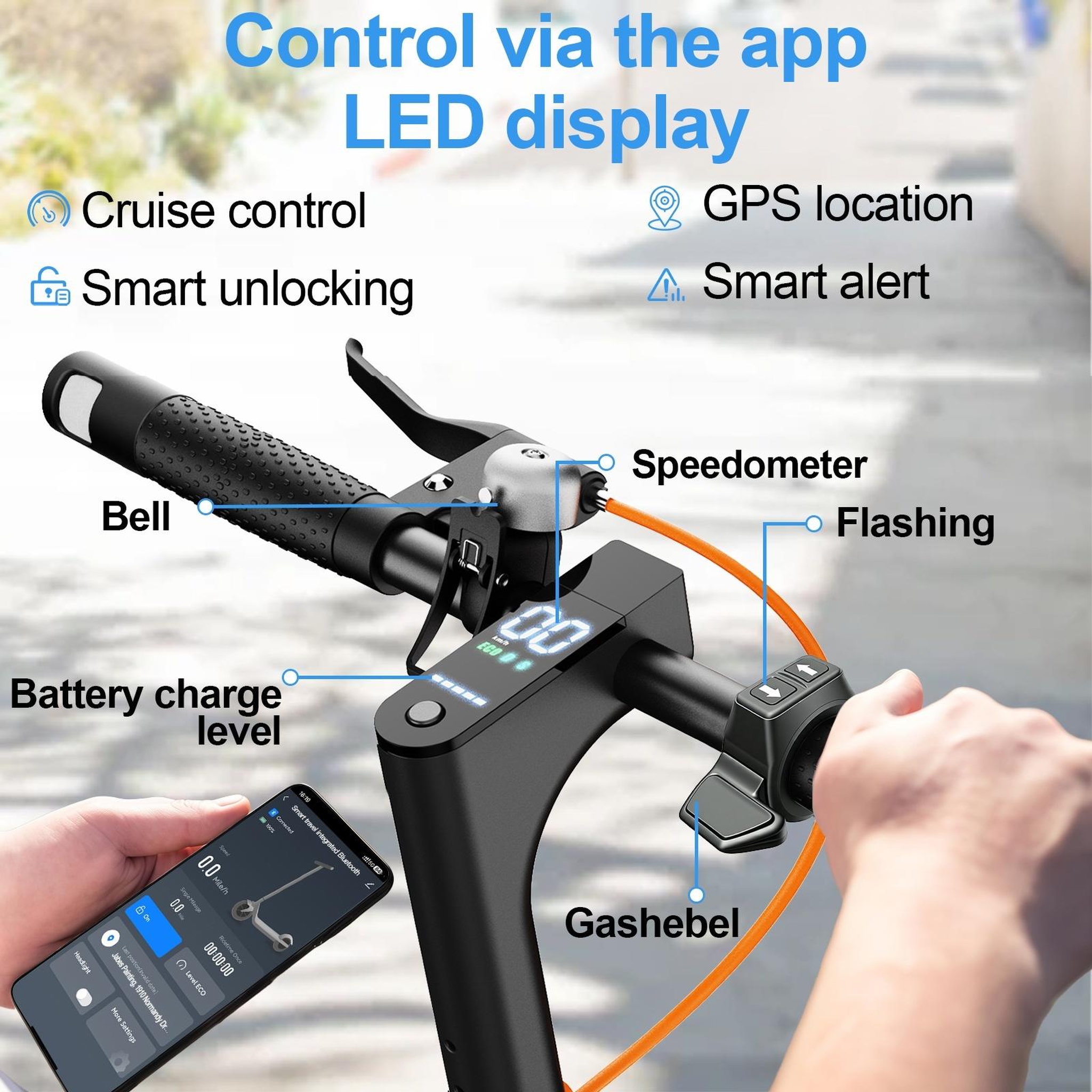 Voir la diapositive 4 : TODIMART Trottinette électrique todimart t3s, 25 km/h, clignotants, contrôle via application, noire