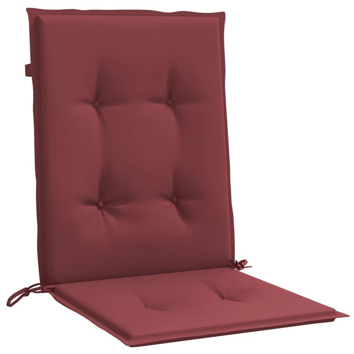 VIDAXL Coussins de chaise dossier bas lot de 4 rouge bordeaux melange