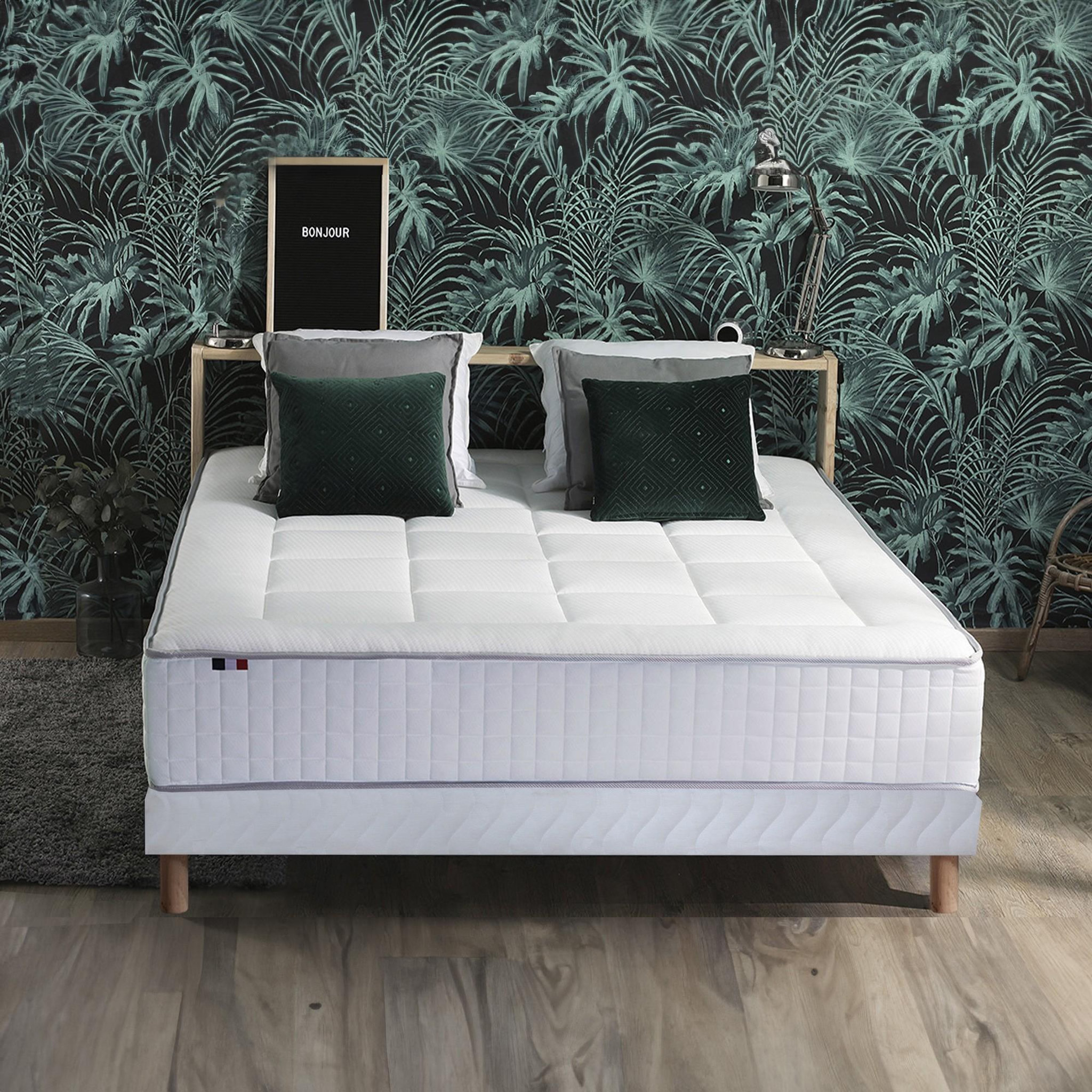 Voir la diapositive 6 : IDLITERIE Ensemble matelas Ressorts 7 zones H28cm + sommier PALACIO 2 FABRICATION FRANCAISE