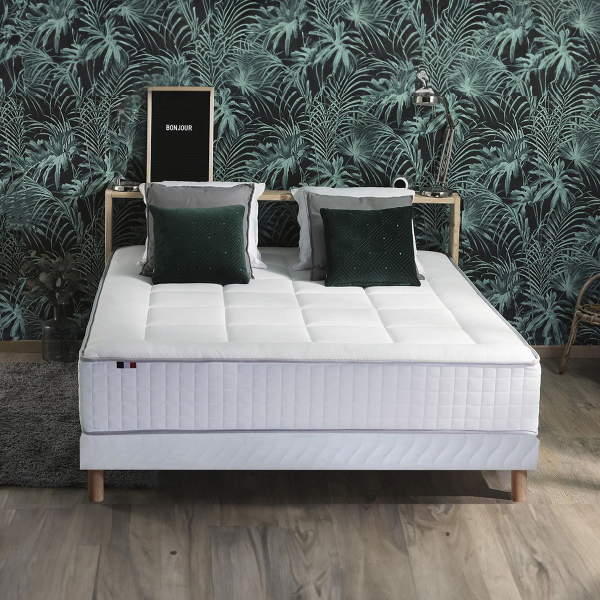 IDLITERIE Ensemble matelas Ressorts 7 zones H28cm + sommier PALACIO 2 FABRICATION FRANCAISE