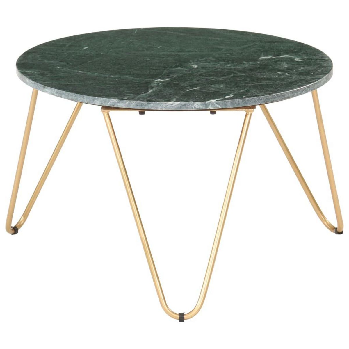 VIDAXL Table basse Vert 65x65x42 cm Pierre veritable et texture marbre