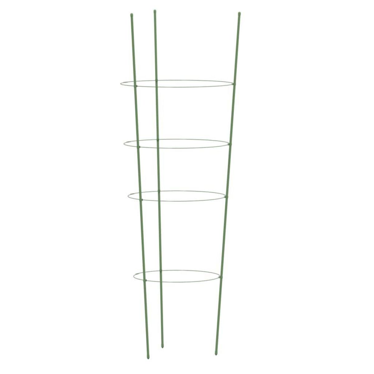 VIDAXL Supports pour plantes de jardin 4 anneaux 5pcs Vert 90 cm Acier