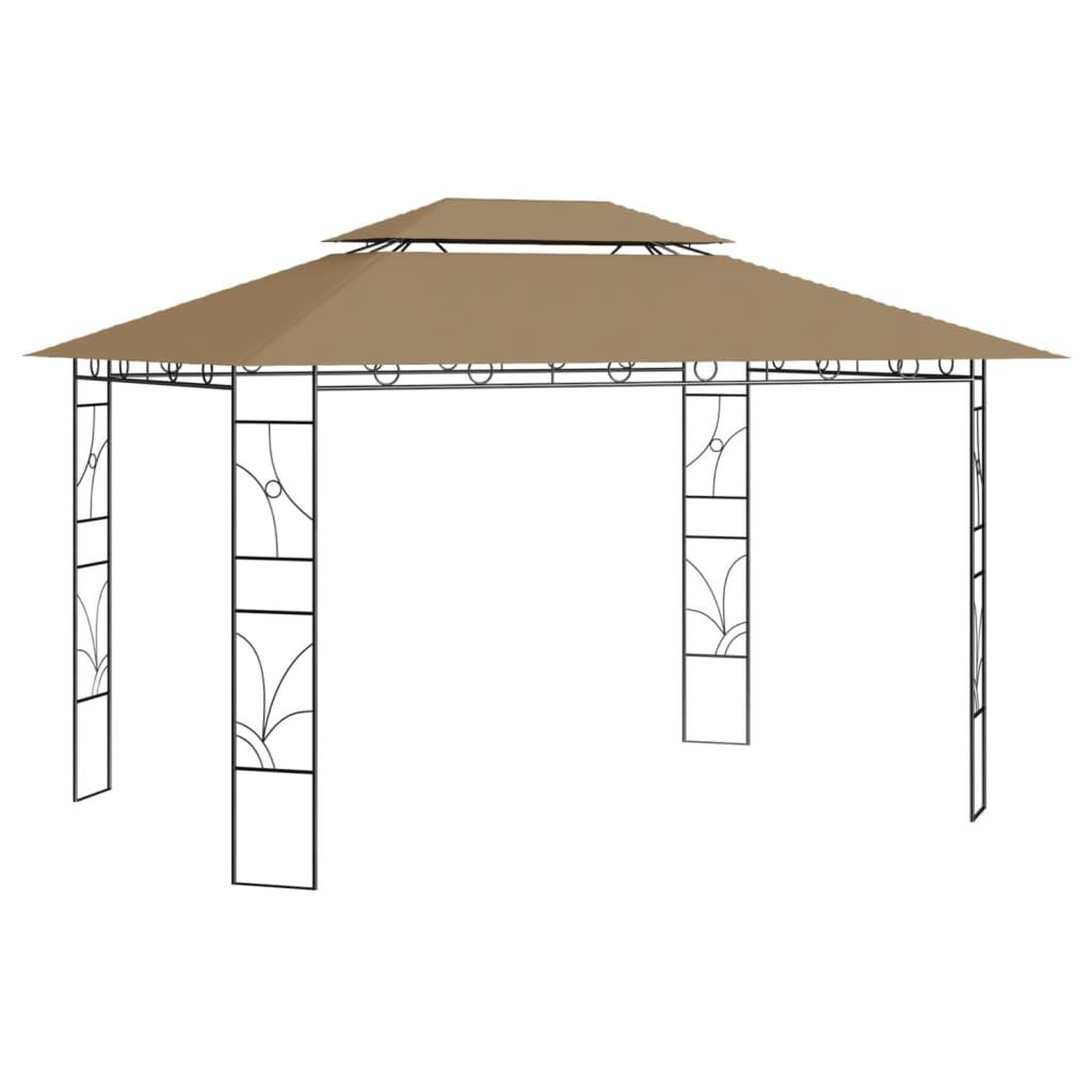 VIDAXL Belvedere 4x3x2,7 m taupe 160 g/m^2