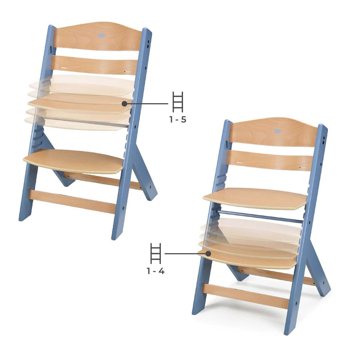 KINDERKRAFT Chaise haute bois 3 en 1 reglable avec harnais