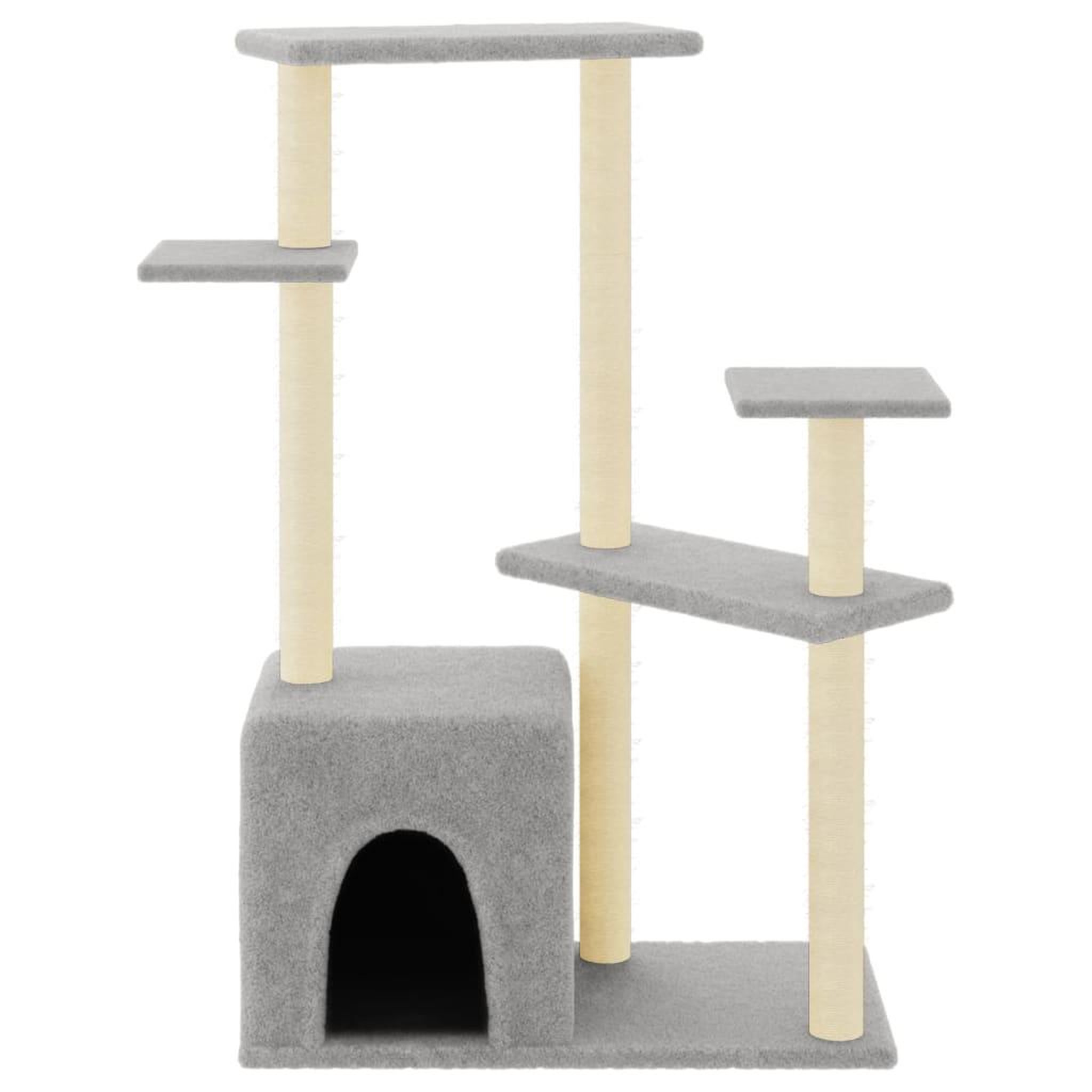 Voir la diapositive 3 : VIDAXL Arbre a chat avec griffoirs en sisal gris clair 107,5 cm