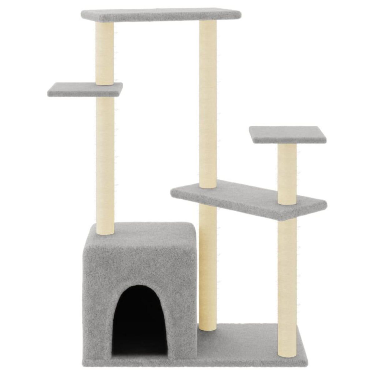 VIDAXL Arbre a chat avec griffoirs en sisal gris clair 107,5 cm