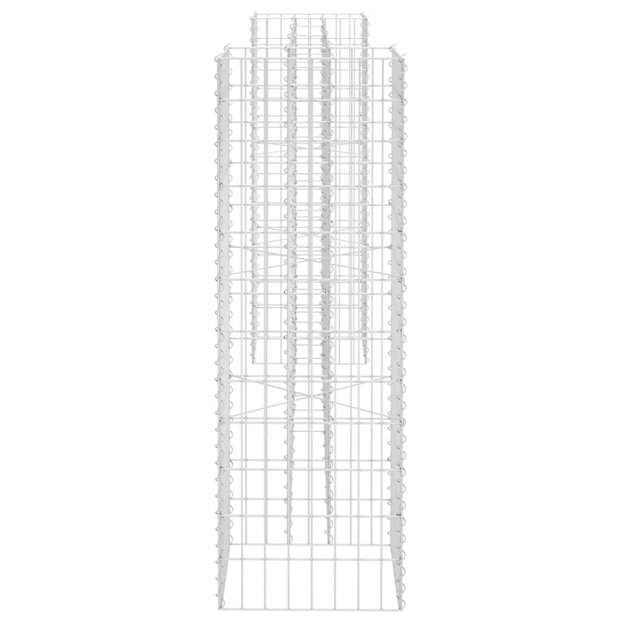 Voir la diapositive 4 : VIDAXL Jardiniere a gabion en H Fil d'acier 260x40x120 cm