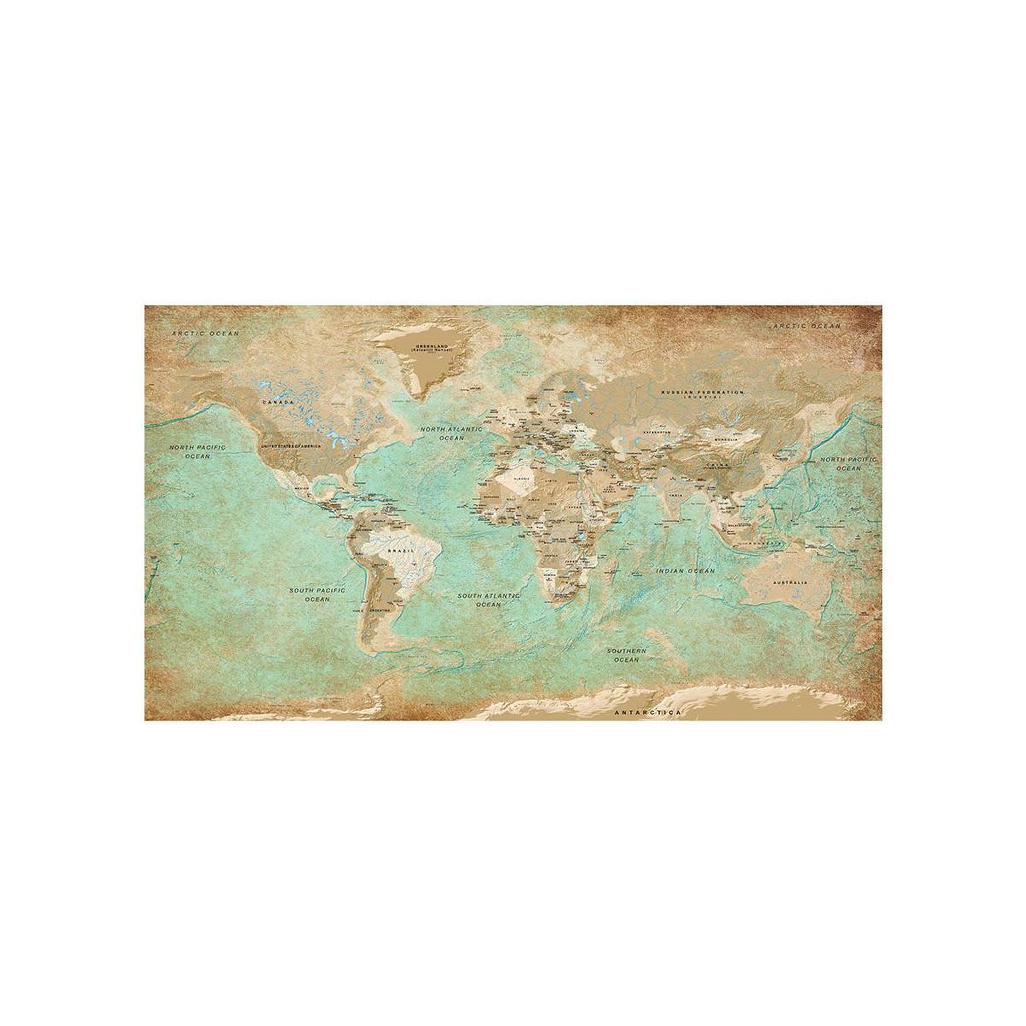 Voir la diapositive 2 : Paris Prix Papier peint xxl  turquoise world map ii  280x500cm