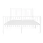 VIDAXL Cadre de lit metal avec tete de lit/pied de lit blanc 140x200cm