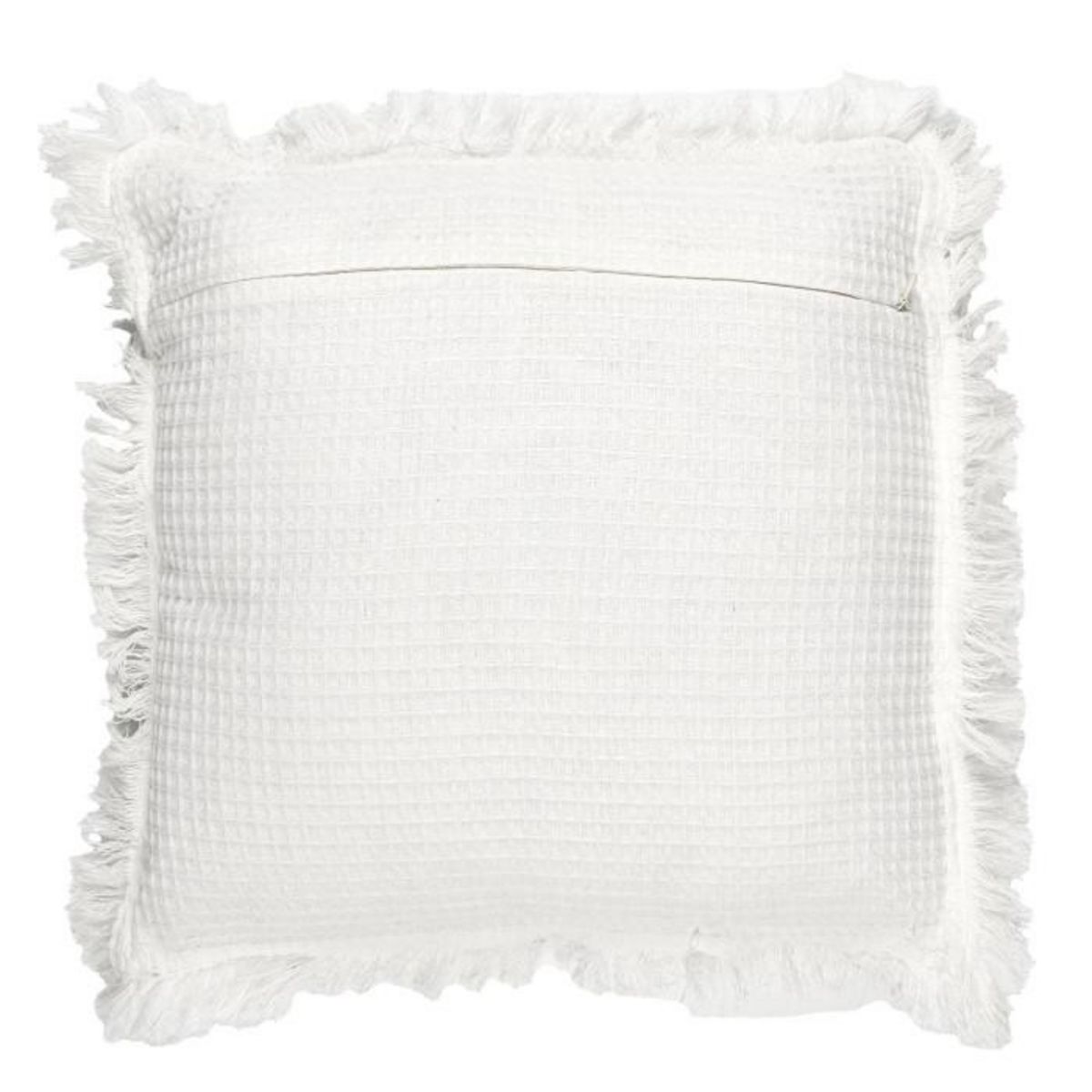 Paris Prix Coussin Déco Déhoussable  Gaufré  40x40cm Ivoire