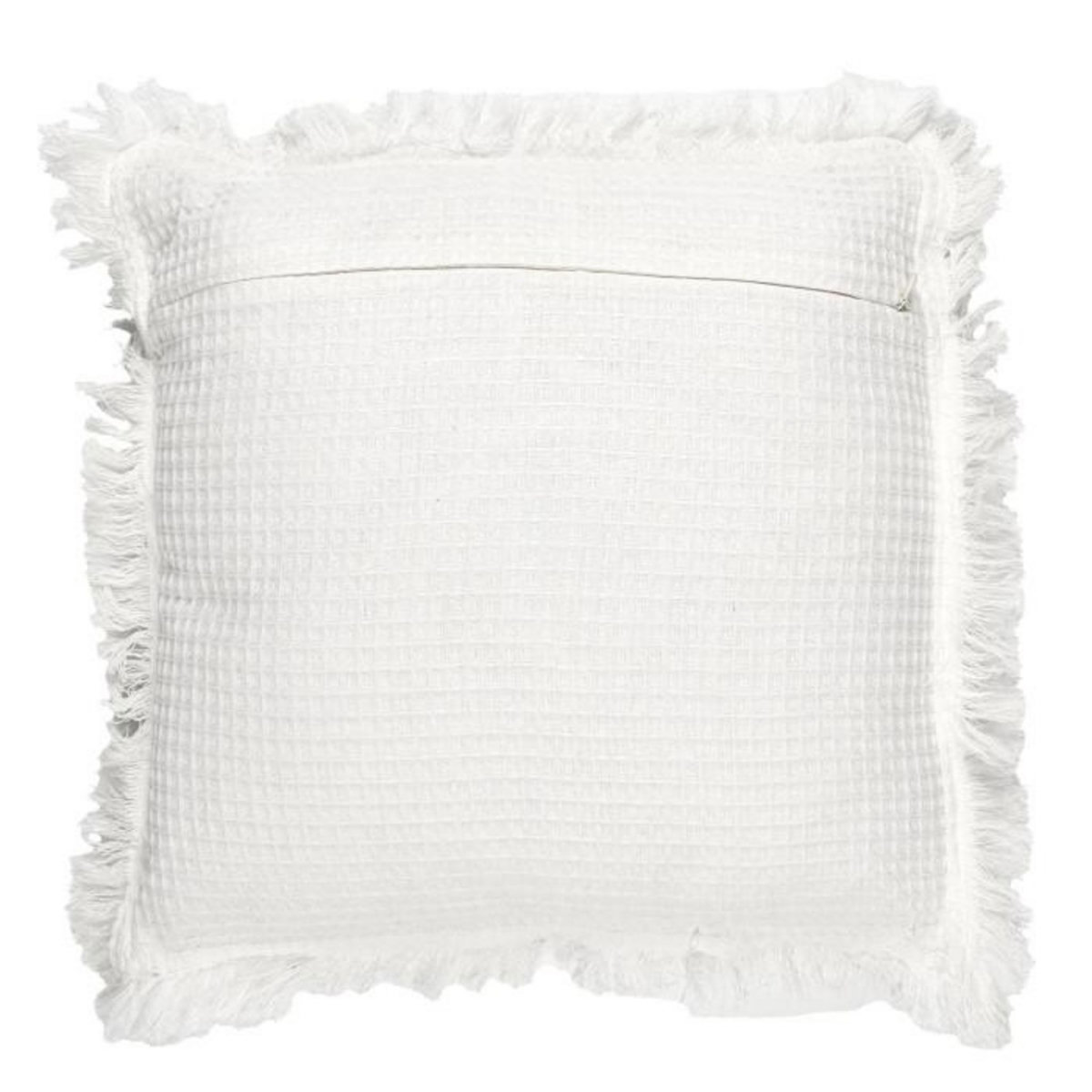 Paris Prix Coussin Déco Déhoussable  Gaufré  40x40cm Ivoire