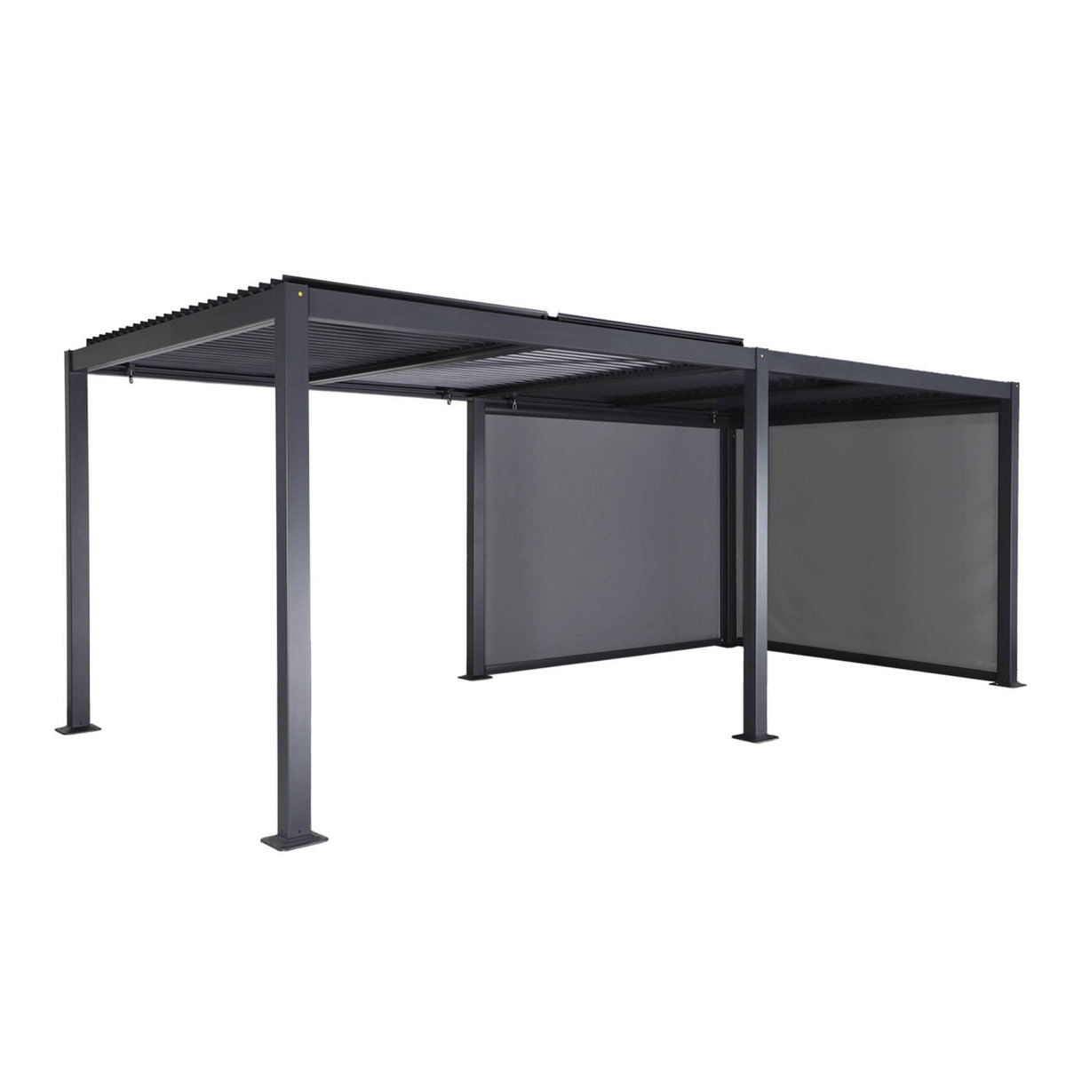 SWEEEK Pergola bioclimatique aluminium et acier 3x6m lames orientables + 2 stores 3m PALACE anthracite