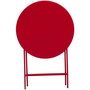 OUTSUNNY Salon de jardin bistro pliable - table ronde Ø 60 cm avec 2 chaises pliantes - métal thermolaqué rouge