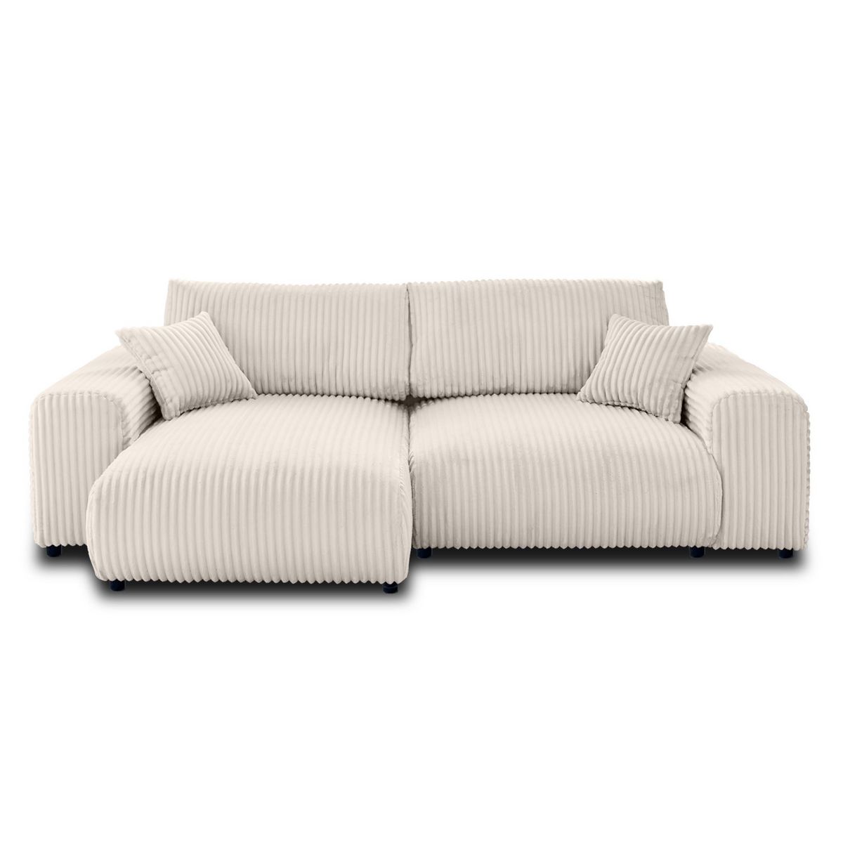 LISA DESIGN Garance - canapé d'angle réversible - 4 places - en velours côtelé grosses côtes
