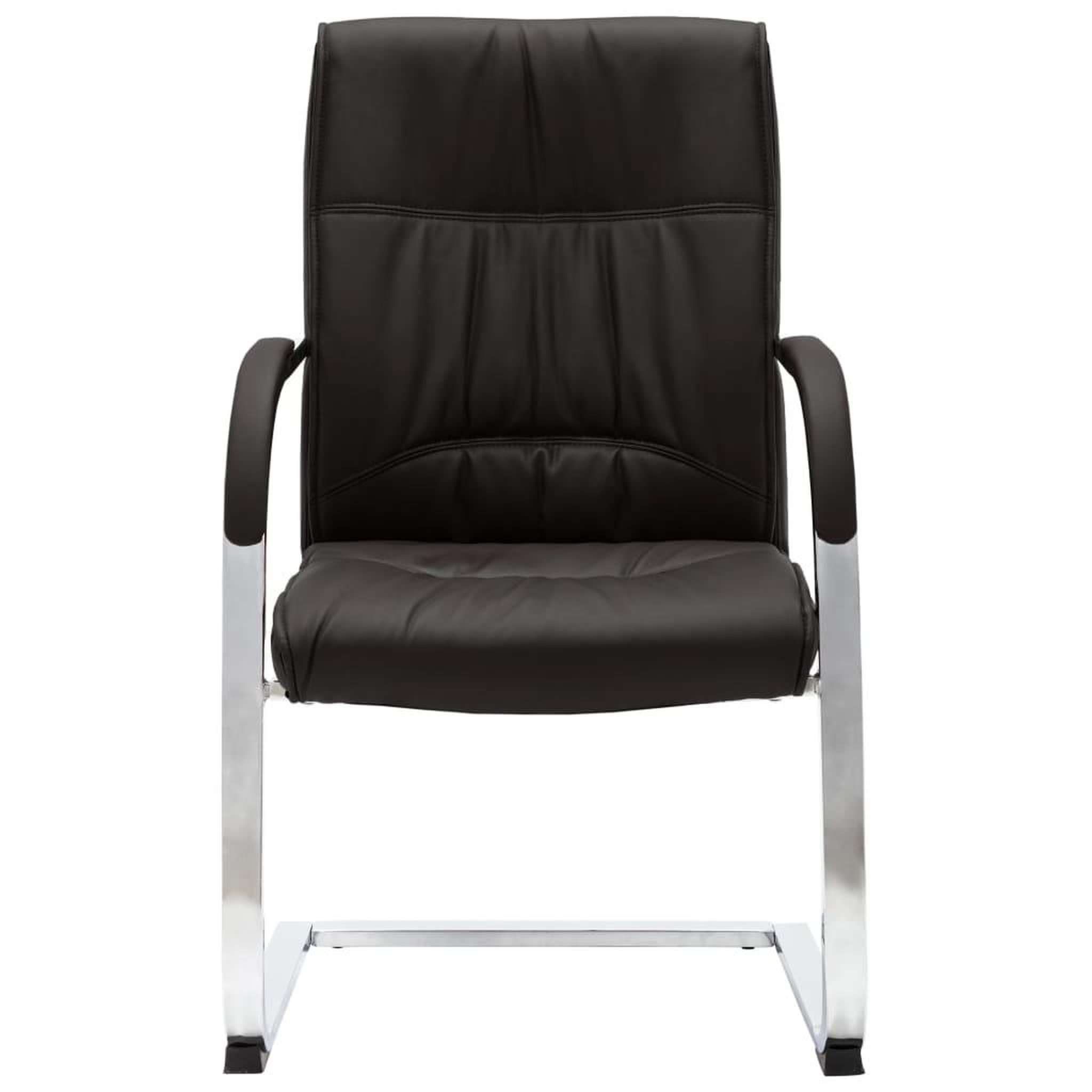 Voir la diapositive 2 : VIDAXL Chaise de bureau cantilever Noir Similicuir